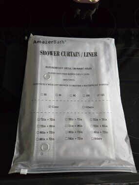 AmazerBath 12 gauge heavy weight clear shower curtain liner